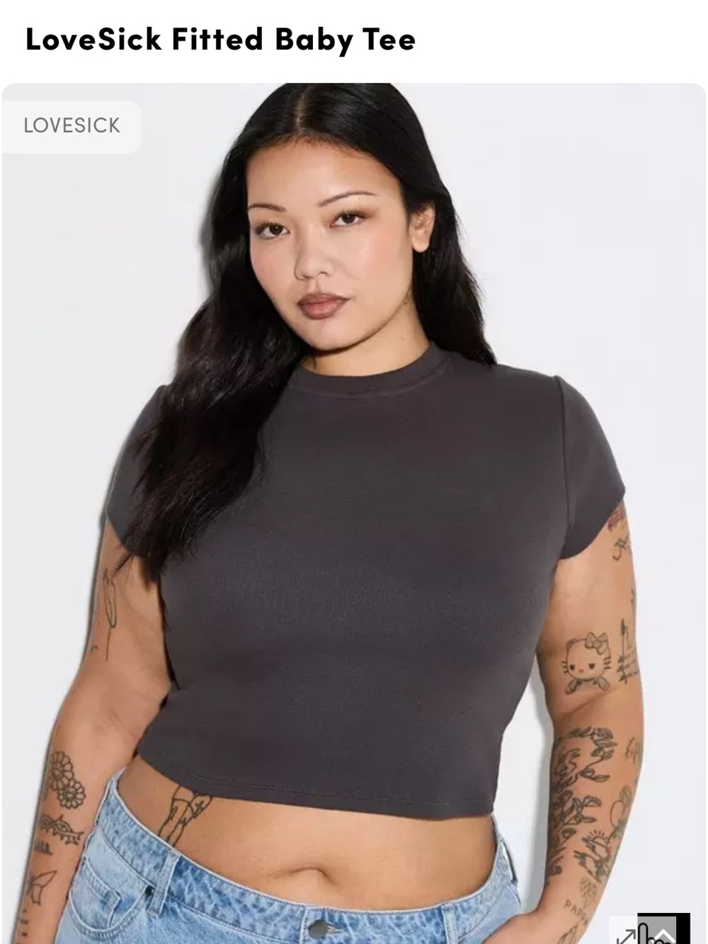LoveSick Fitted Baby Tee Crop